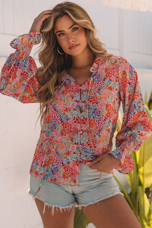 Cakewalk Floral Smocked Blouse