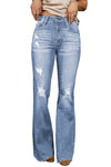 Dark Wash Mid Rise Flare Jeans