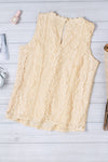 Wine Red Lace V Neck Tank Top