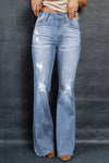 Dark Wash Mid Rise Flare Jeans