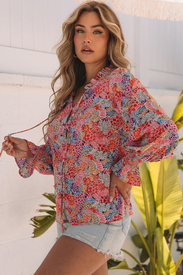 Cakewalk Floral Smocked Blouse