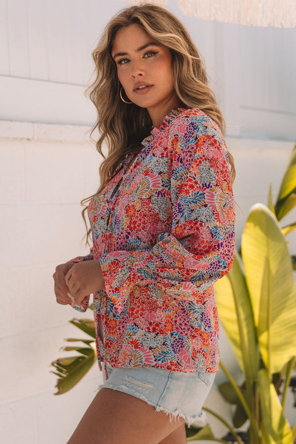 Cakewalk Floral Smocked Blouse