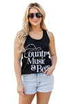 Letters Sunflower Graphic Tank Top