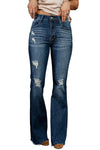 Dark Wash Mid Rise Flare Jeans