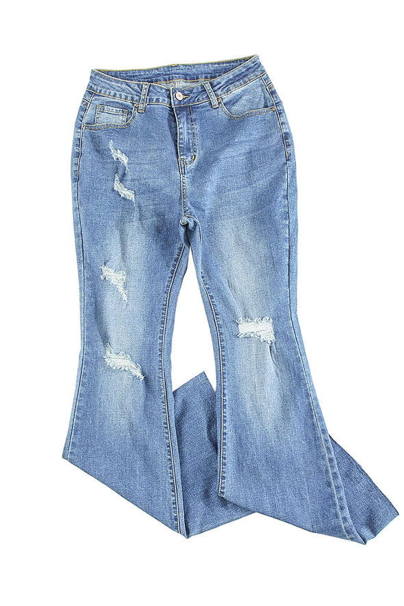 Dark Wash Mid Rise Flare Jeans