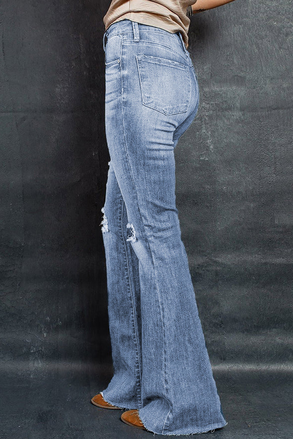 Dark Wash Mid Rise Flare Jeans