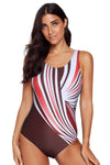 Gradient Criss Cross Back One Piece Swimsuit