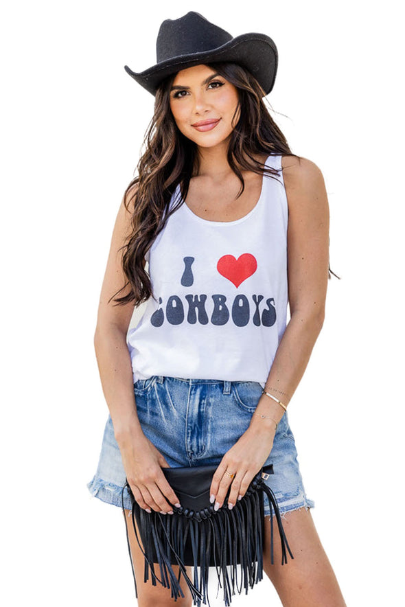 Letters Sunflower Graphic Tank Top