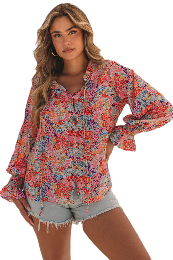 Cakewalk Floral Smocked Blouse