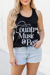 Letters Sunflower Graphic Tank Top