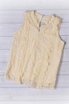 Wine Red Lace V Neck Tank Top