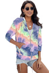 Multicolor Tie-dye Pocket Zip Up Hoodie