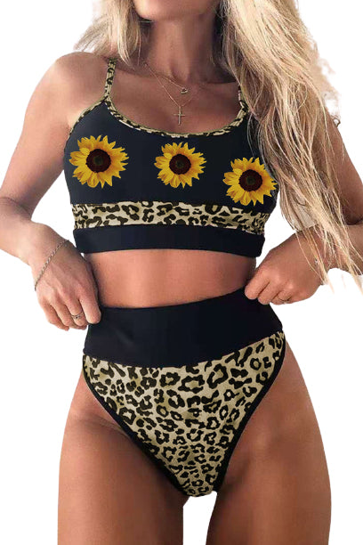 Color Block Camisole High Waisted Swimsuit