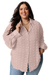 Swiss Dot Textured Plus Size Shirt