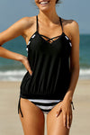 Tankini with Stripes Patchwork