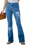 Vintage Casual Pocket Flared Jeans