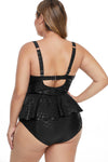 Plus Size Halter Neck Peplum Tankini