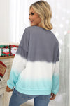 Color Block Tie Dye Pullover Sweatshirt