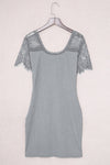 Lace Sleeve Ribbed Bodycon Dress