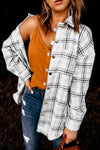 Plaid Pattern Buttoned Shirt Coat with Slits