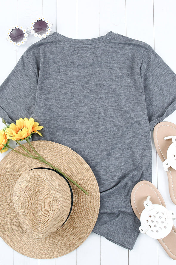 Leopard Sunflower Cactus Print Short Sleeve T Shirt