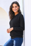 French Terry Cotton Blend Pullover Sweatshirt