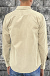 Men Corduroy Flap Pocket Button Front Shirt