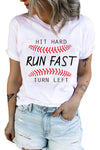 Letter Heart-shaped Rugby Graphic Print Short Sleeve T-shirt
