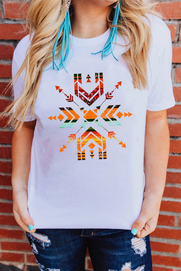 Letter Heart-shaped Rugby Graphic Print Short Sleeve T-shirt