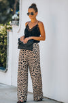 Print High Rise Wide Leg Pants