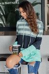 Color Block Drawstring Hoodie