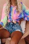 Multicolor Tie-dye Knit Hoodie