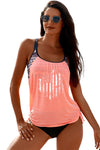 Printed Lined Tankini Swimsuit