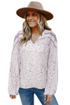 Floral Print Drawstring Loose Puff Sleeve Shirt