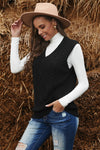 Wine Sleeveless Cable Knitted Sweater Tank