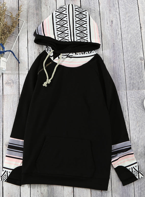 Double Hoods Thumb Hole Hoodie