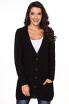 Front Pocket and Buttons Closure Cardigan
