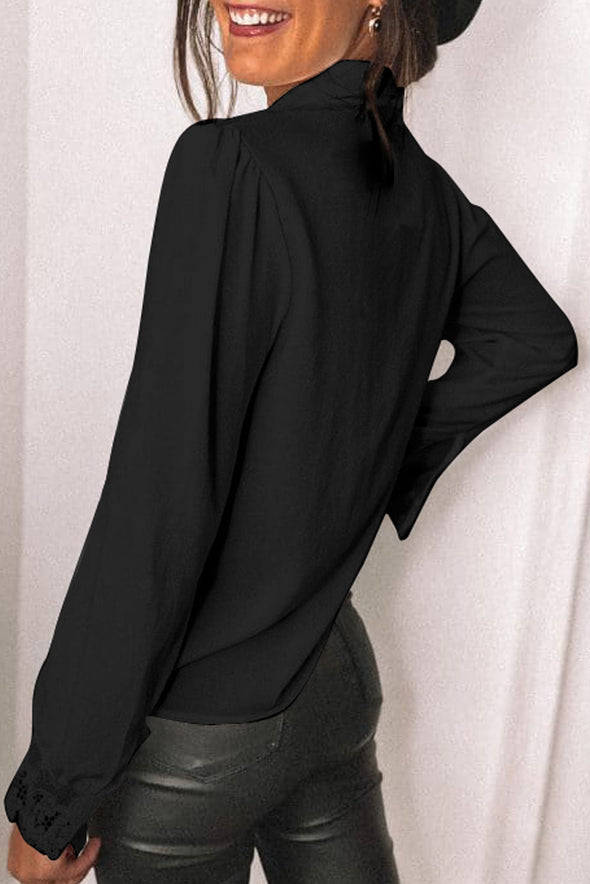 Lace Splicing Buttoned Shirt