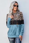 Leopard Tie Dye Colorblock Hoodie