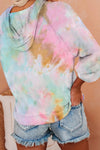 Multicolor Tie-dye Knit Hoodie