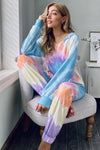 Multicolor Utopia Cotton Blend Tie Dye Hoodie Joggers Loungewear