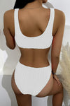 Scalloped Edges Ribbed Bikini