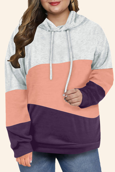 Lucky Break Color Block Plus Size Hoodie
