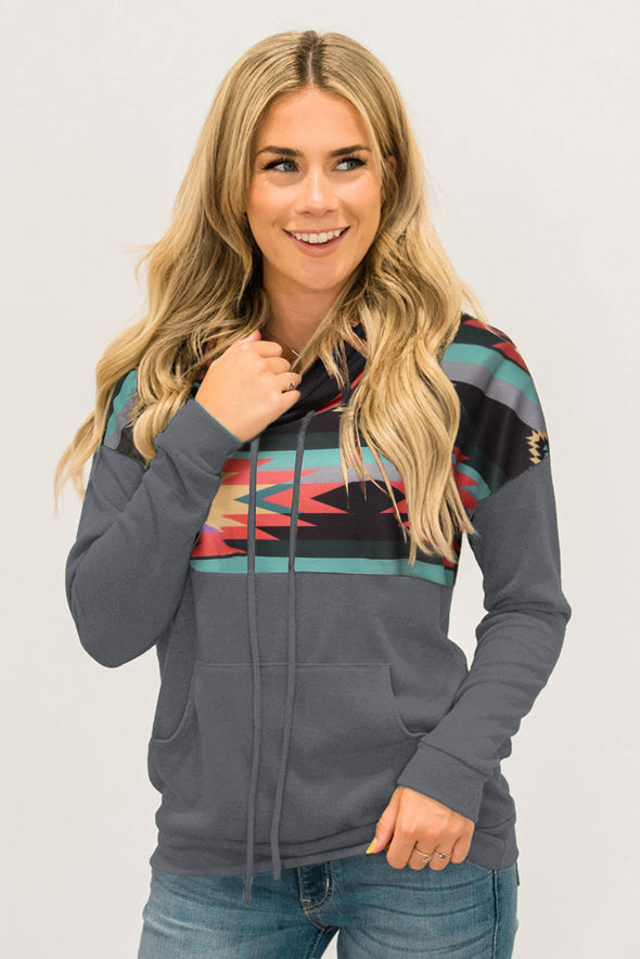 Aztec Cowl Pullover Hoodie