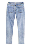 Men's Skull Print Patchwork Distressed Skinny High Waist Jeans