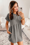 Cotton Blend Empire Waist T-shirt Mini Dress