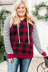 Plus Size Red Black Buffalo Plaid Hoodie