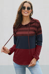 Color Block Drawstring Hoodie