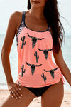 Printed Lined Tankini Swimsuit