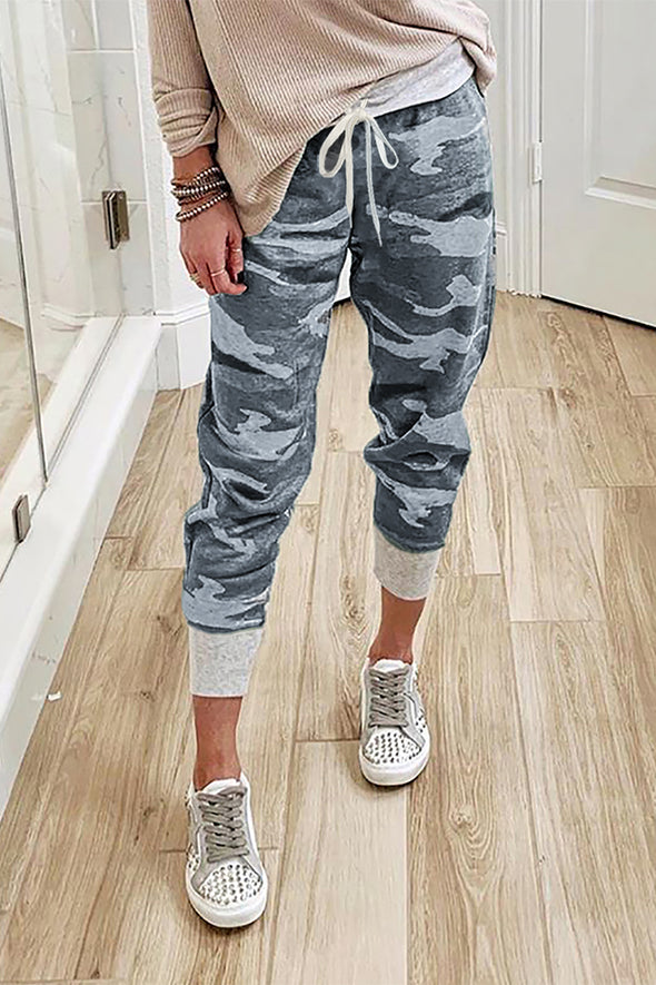 Camo Print Knit Sport Pants